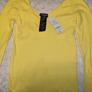 Bebe Yellow Long Sleeve Top